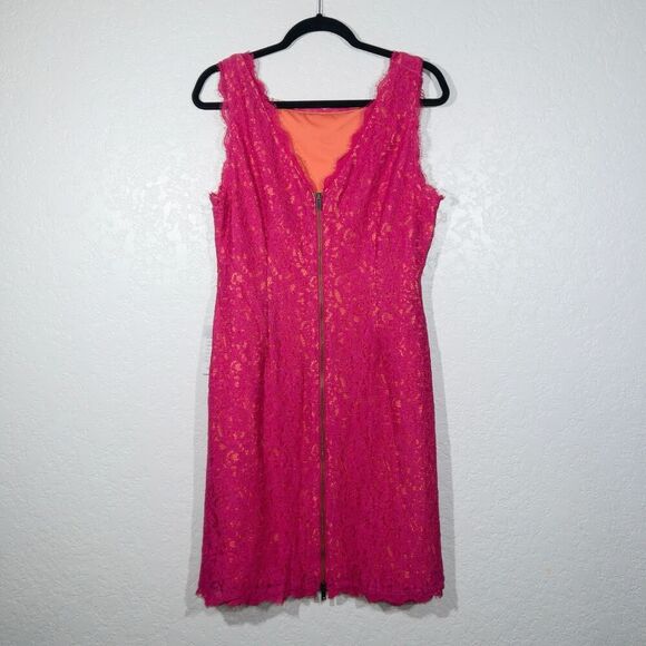 Adrianna Papell Pink Lace Mini Dress - Picture 7 of 8